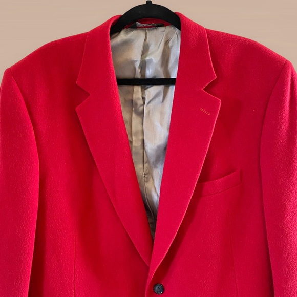 Jos A Bank 100% Camel Hair Executive Collection Sport Coat Blazer - Red SZ 44R - Picture 2 of 10